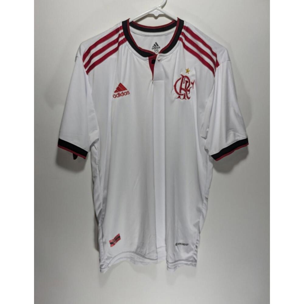 Mens‎ Adidas Flamengo 2022/2023 Away Soccer Jersey White CLIMACOOL Size Large L